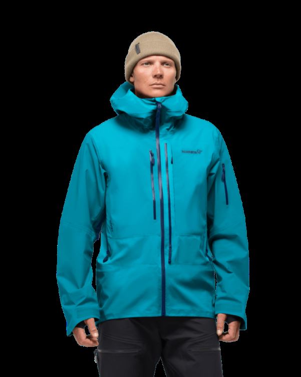 Norrona Heren Lofoten Gore-tex Pro Jas Hawaiian Surf Blauw