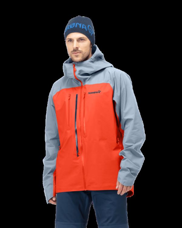 Norrona Lyngen Gore-tex Jack Voor Heren Arednalin/blue Fog