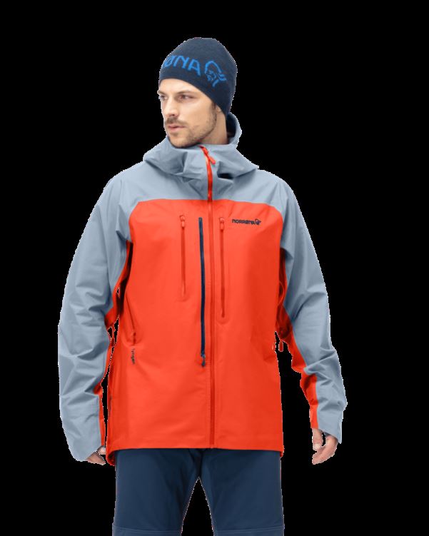 Norrona Lyngen Gore-tex Jack Voor Heren Arednalin/blue Fog