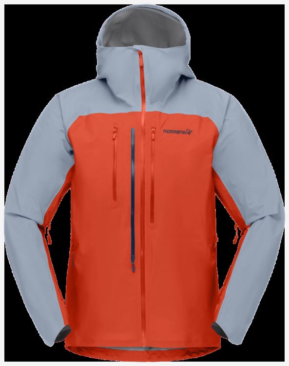Norrona Lyngen Gore-tex Jack Voor Heren Arednalin/blue Fog