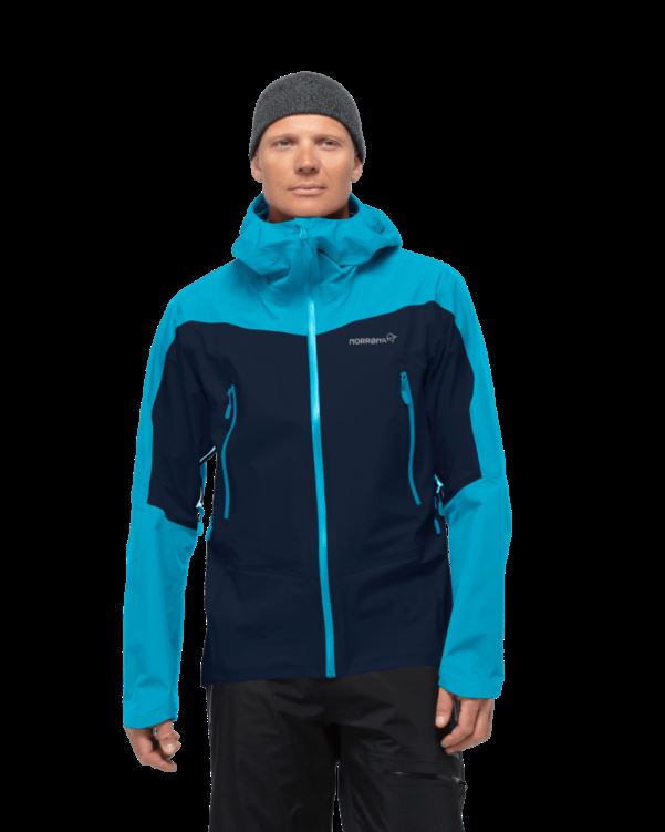 Norrona Falketind Gore-tex Jack Hawaiian Surf/indigo Night Voor Heren