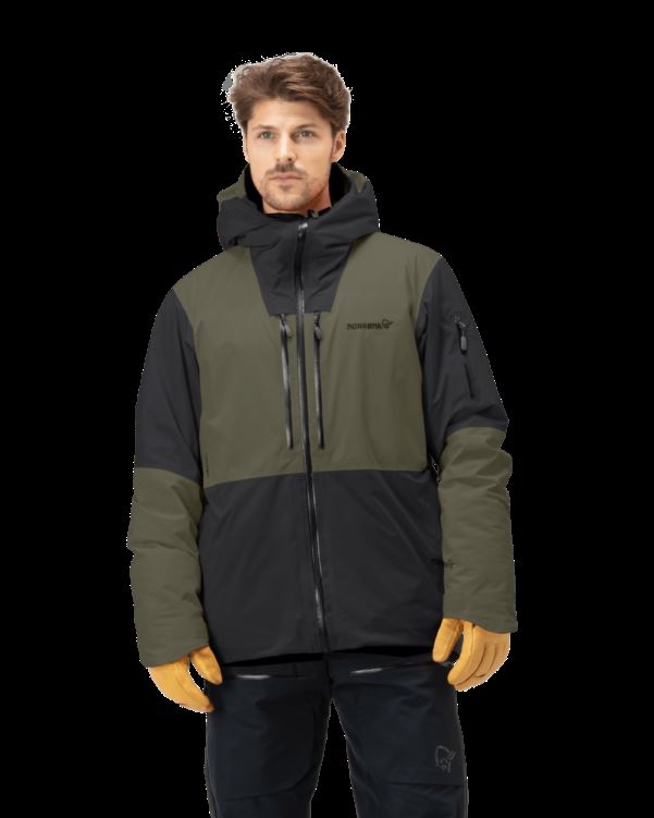 Norrona Heren Lofoten Gore-tex Thermo80 Jack Caviar/olive Night