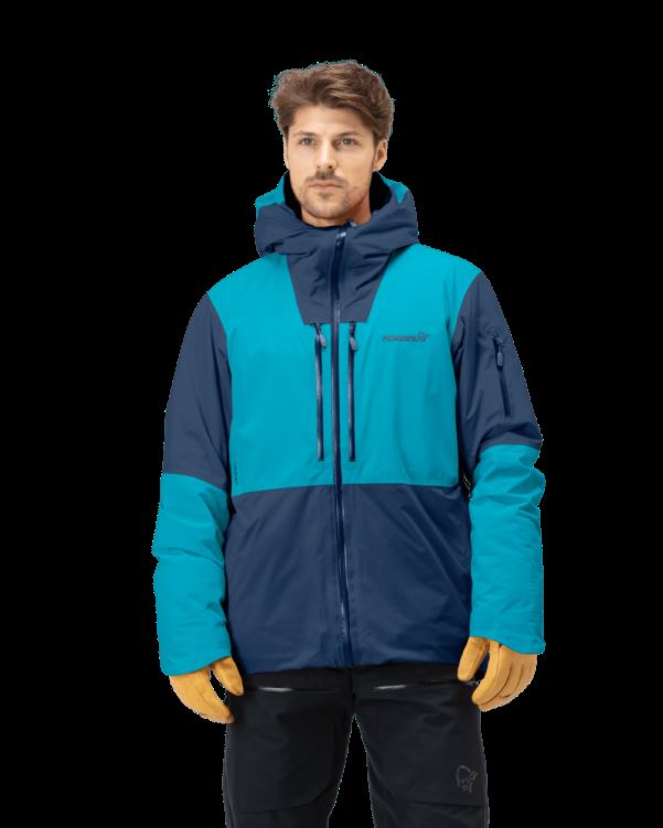 Norrona Heren Lofoten Gore-tex Thermo80 Jack Hawaiian Surf/indigo Night