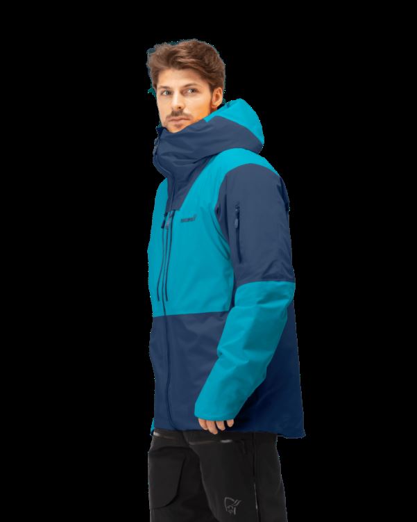 Norrona Heren Lofoten Gore-tex Thermo80 Jack Hawaiian Surf/indigo Night