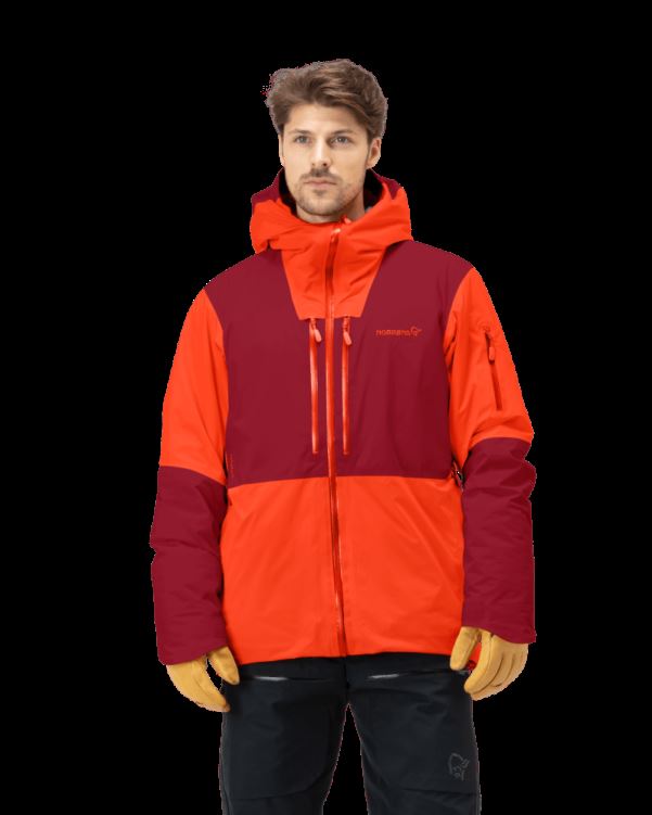 Norrona Heren Lofoten Gore-tex Thermo80 Jas Adrenaline/rabarber