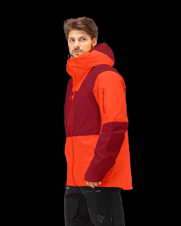 Norrona Heren Lofoten Gore-tex Thermo80 Jas Adrenaline/rabarber