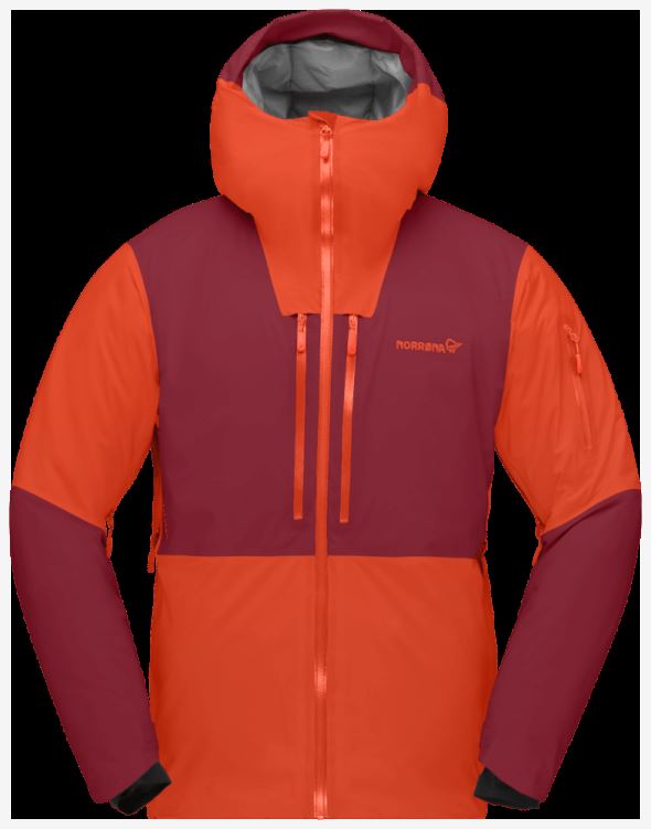 Norrona Heren Lofoten Gore-tex Thermo80 Jas Adrenaline/rabarber