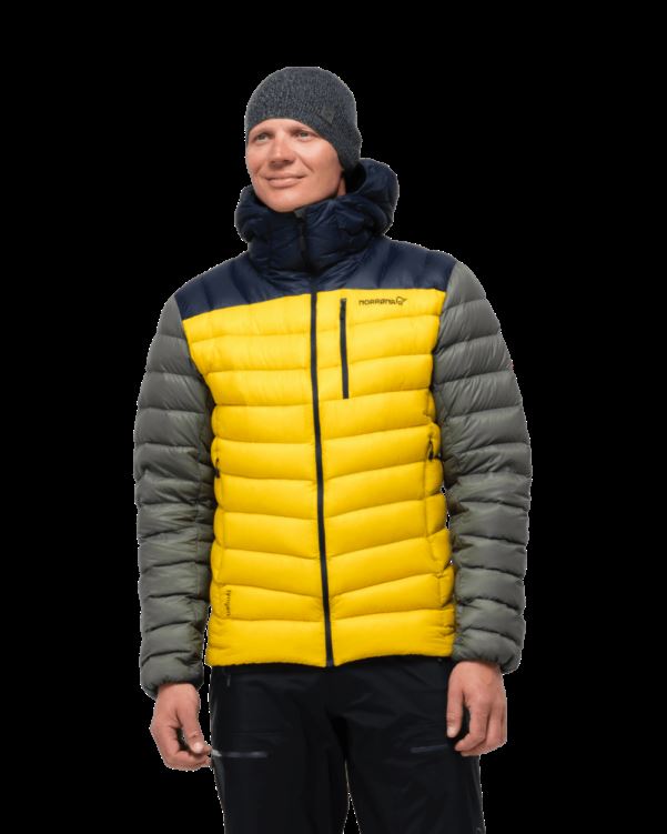 Norrona Heren Lyngen Down850 Hood Indigo Night/lemon Chrome