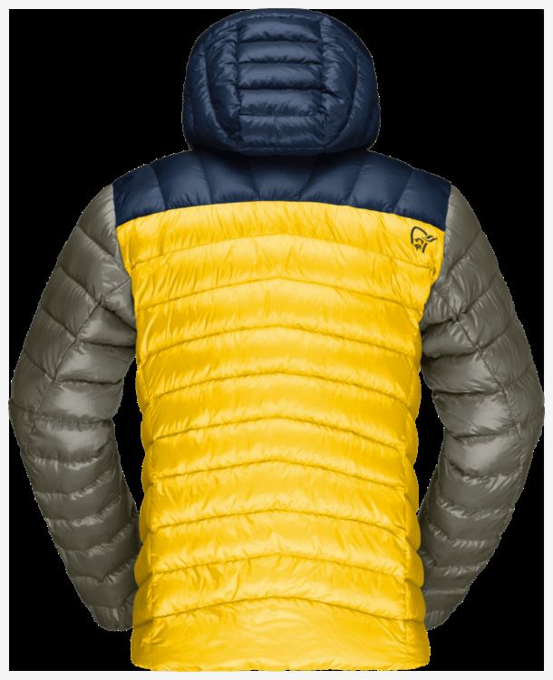 Norrona Heren Lyngen Down850 Hood Indigo Night/lemon Chrome