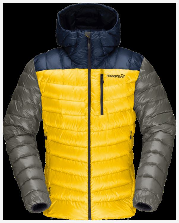 Norrona Heren Lyngen Down850 Hood Indigo Night/lemon Chrome