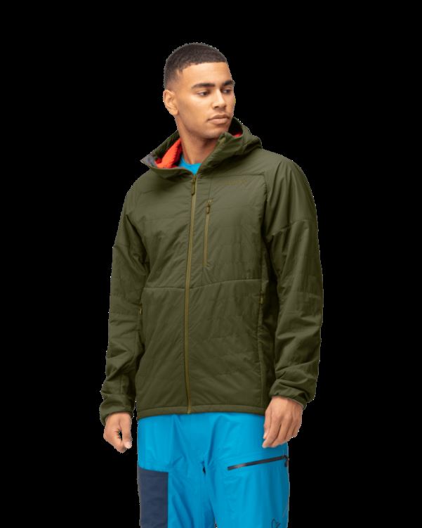 Norrona Heren Lyngen Alpha100 Zip Hood Olijfgroen Nacht
