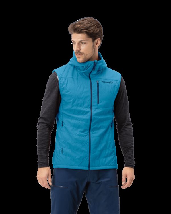 Norrona Heren Lyngen Alpha90 Vest Hawaiian Surf Blauw