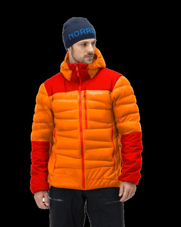 Norrona Heren Falketind Down750 Capuchon Oranje Popsicle/arednalin