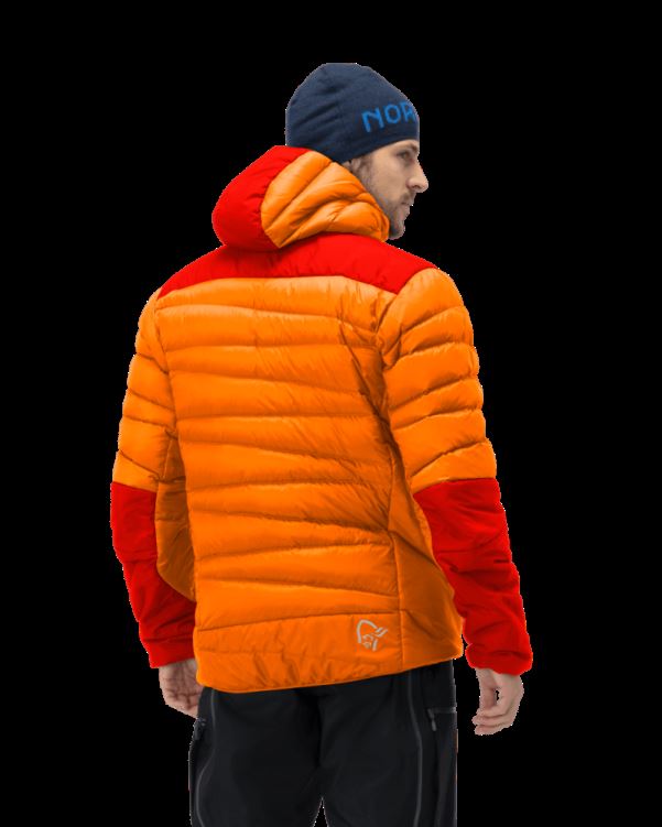 Norrona Heren Falketind Down750 Capuchon Oranje Popsicle/arednalin