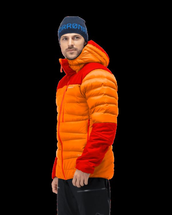 Norrona Heren Falketind Down750 Capuchon Oranje Popsicle/arednalin