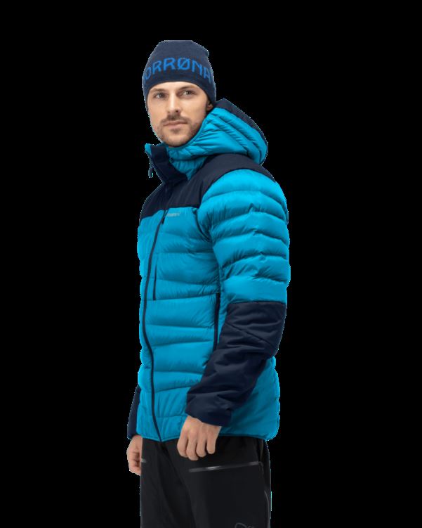 Norrona Heren Falketind Down750 Hood Hawaiian Surf/indigo Night