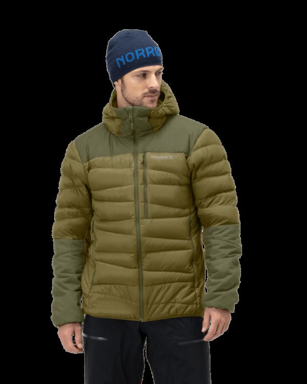 Norrona Heren Falketind Down750 Hood Olijfgroen/olijf Nacht