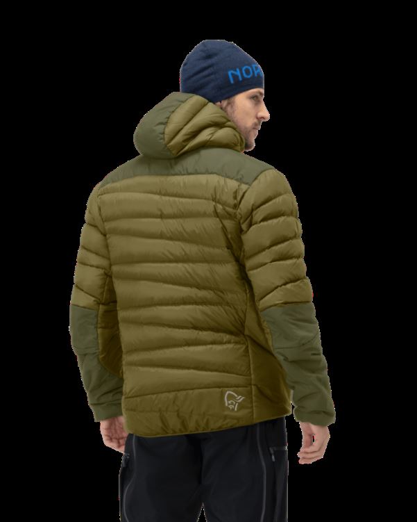 Norrona Heren Falketind Down750 Hood Olijfgroen/olijf Nacht