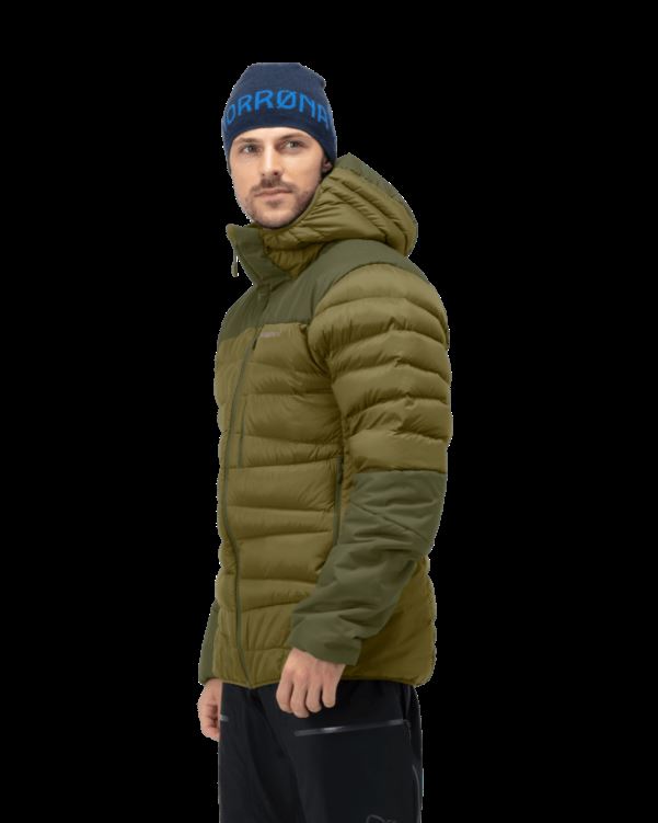 Norrona Heren Falketind Down750 Hood Olijfgroen/olijf Nacht