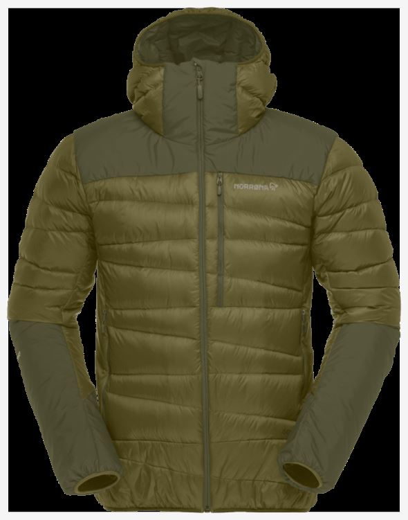 Norrona Heren Falketind Down750 Hood Olijfgroen/olijf Nacht