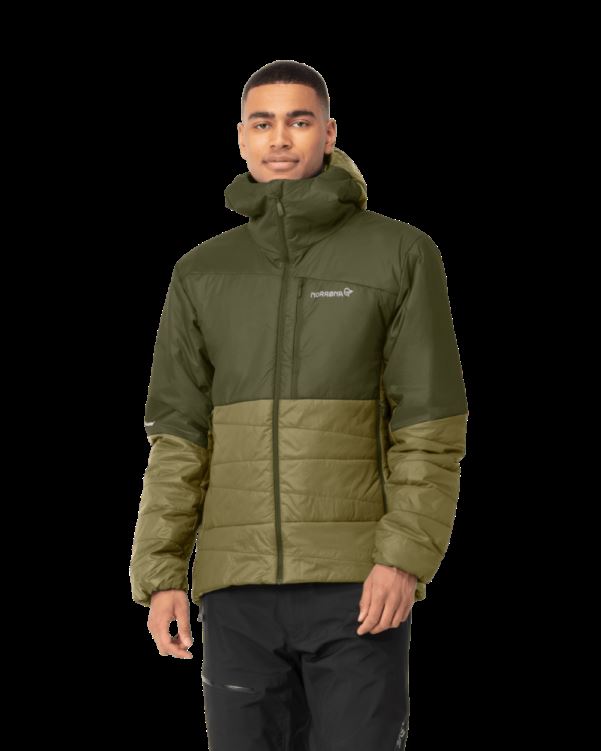 Norrona Heren Falketind Thermo60 Hood Olijf Nacht/olijf Drab