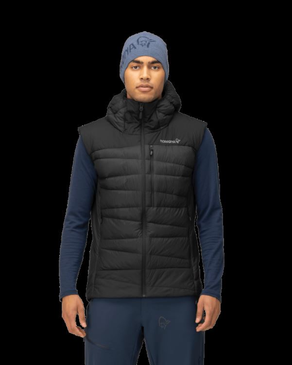 Norrona Heren Falketind Down750 Vest Kaviaar Zwart
