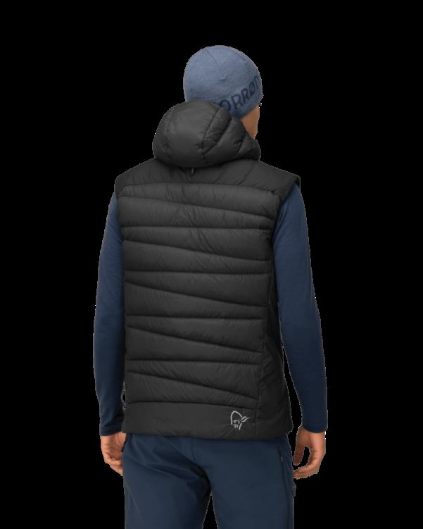 Norrona Heren Falketind Down750 Vest Kaviaar Zwart