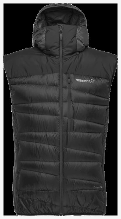 Norrona Heren Falketind Down750 Vest Kaviaar Zwart