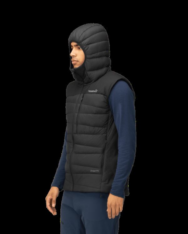 Norrona Heren Falketind Down750 Vest Kaviaar Zwart