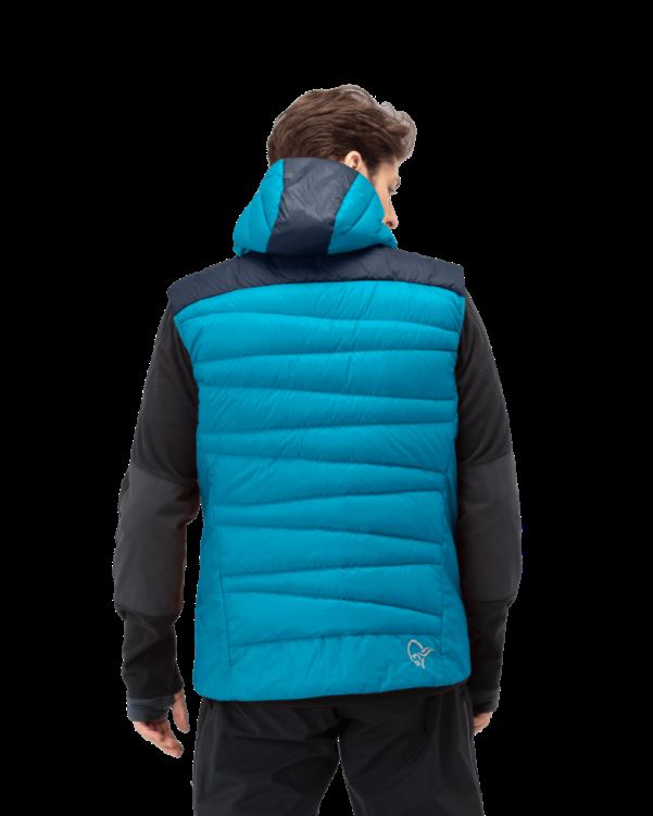 Norrona Heren Falketind Down750 Vest Hawaiian Surf/indigo Night