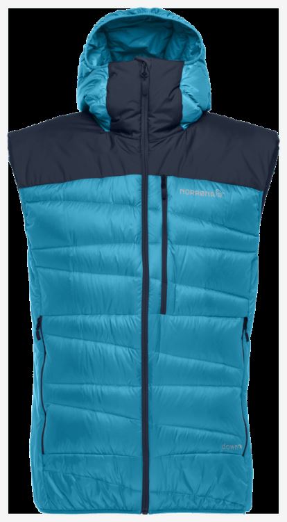 Norrona Heren Falketind Down750 Vest Hawaiian Surf/indigo Night