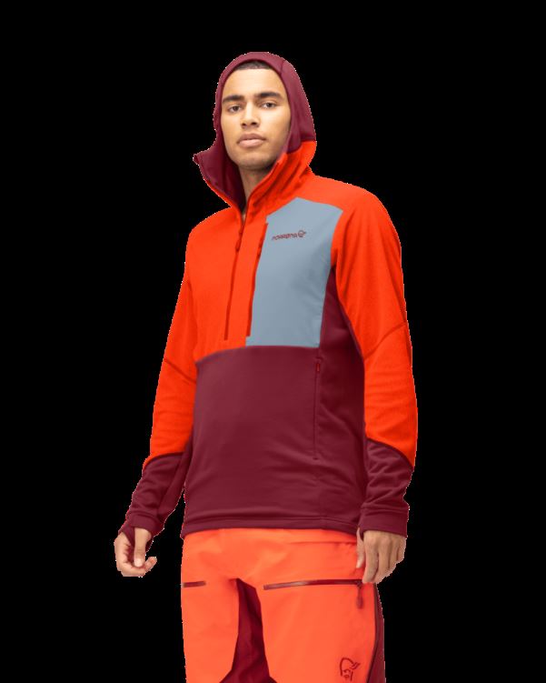 Norrona Heren Lofoten Thermal Pro Capuchon Adrenaline/rabarber