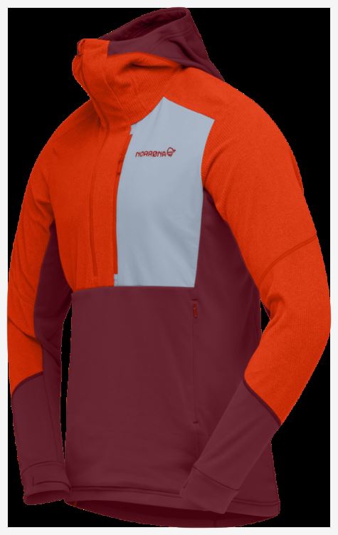 Norrona Heren Lofoten Thermal Pro Capuchon Adrenaline/rabarber
