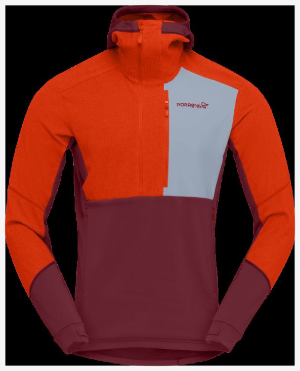 Norrona Heren Lofoten Thermal Pro Capuchon Adrenaline/rabarber