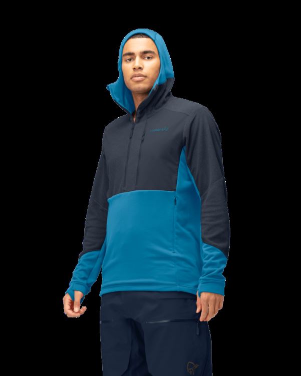 Norrona Heren Lofoten Thermal Pro Hood Hawaiian Surf/indigo Night