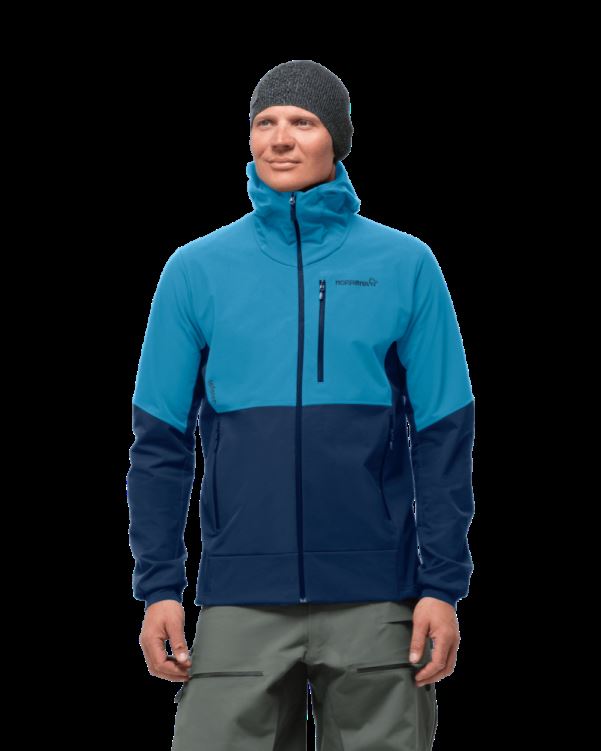 Norrona Heren Lofoten Hiloflex200 Hood Hawaiian Surf/indigo Night