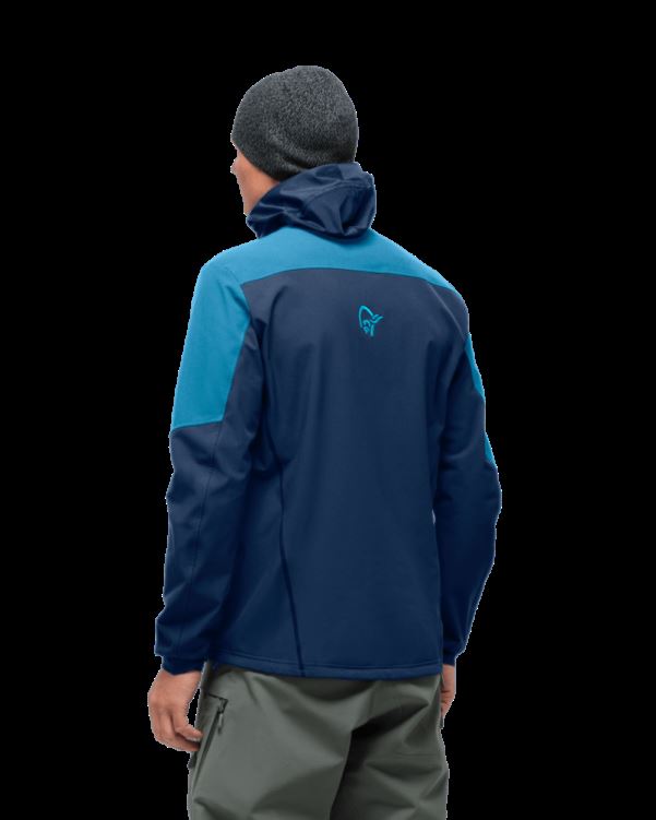 Norrona Heren Lofoten Hiloflex200 Hood Hawaiian Surf/indigo Night