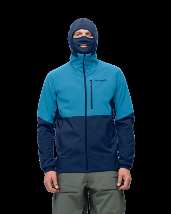 Norrona Heren Lofoten Hiloflex200 Hood Hawaiian Surf/indigo Night