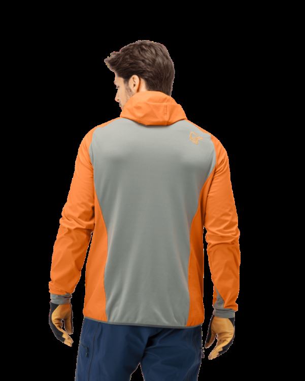 Norrona Heren Lyngen Hiloflex100 Jas Oranje Popsicle/castor Grijs