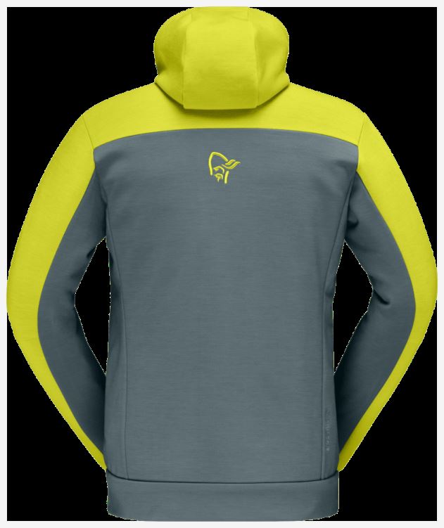 Norrona Falketind Warmwool2 Stretch Capuchon Met Rits Voor Heren, Sulfur Spring/north Atlantic