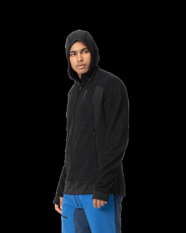 Norrona Heren Falketind Alpha120 Zip Hood Kaviaar Zwart