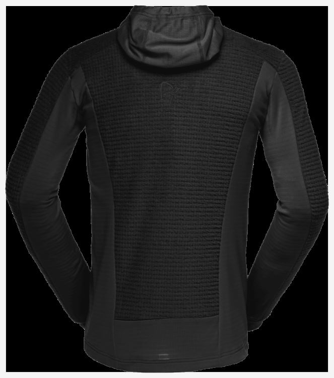 Norrona Heren Falketind Alpha120 Zip Hood Kaviaar Zwart