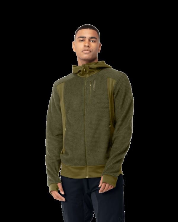 Norrona Heren Falketind Alpha120 Zip Hood Olijfgroen Nacht/olijfgroen