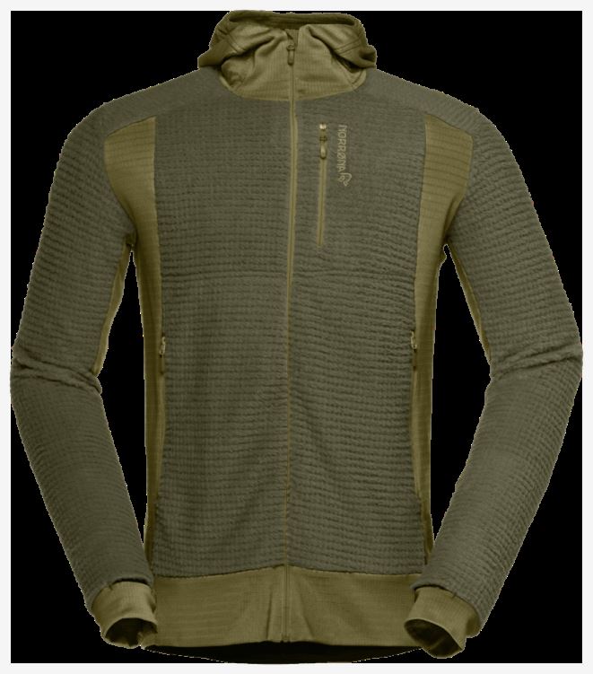 Norrona Heren Falketind Alpha120 Zip Hood Olijfgroen Nacht/olijfgroen