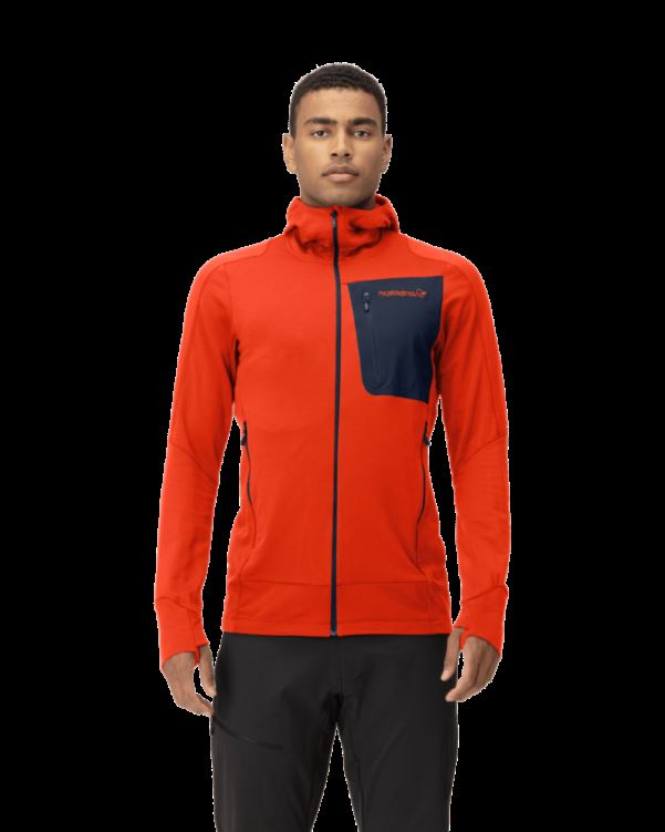 Norrona Falketind Power Grid Capuchon Adrenaline Rood Voor Heren