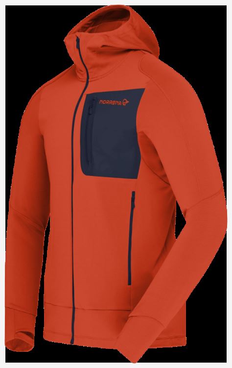 Norrona Falketind Power Grid Capuchon Adrenaline Rood Voor Heren