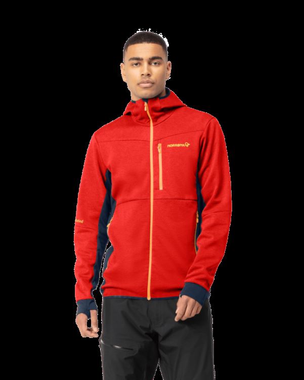 Norrona Heren Falketind Warm2 Octa Hood Adrenaline/indigo Night