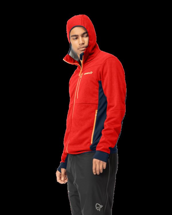Norrona Heren Falketind Warm2 Octa Hood Adrenaline/indigo Night