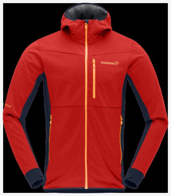 Norrona Heren Falketind Warm2 Octa Hood Adrenaline/indigo Night