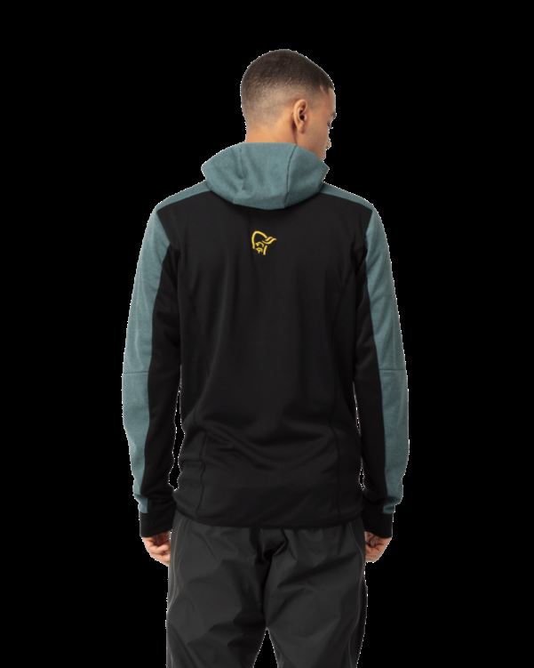 Norrona Heren Falketind Warm2 Octa Capuchon Noord Atlantic/caviar